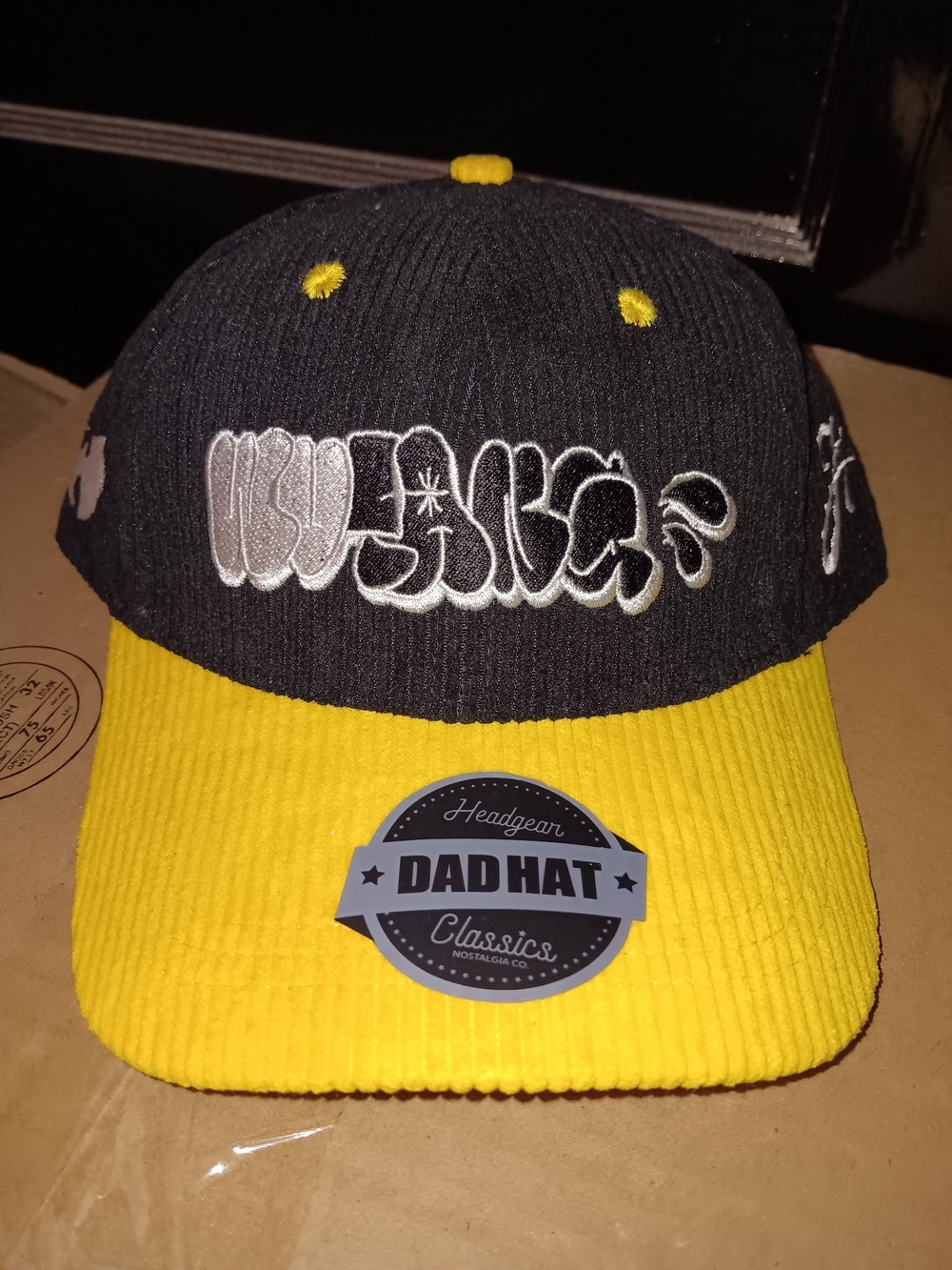 Wu-Tang Black and Yellow Embroidered Corduroy Baseball Cap